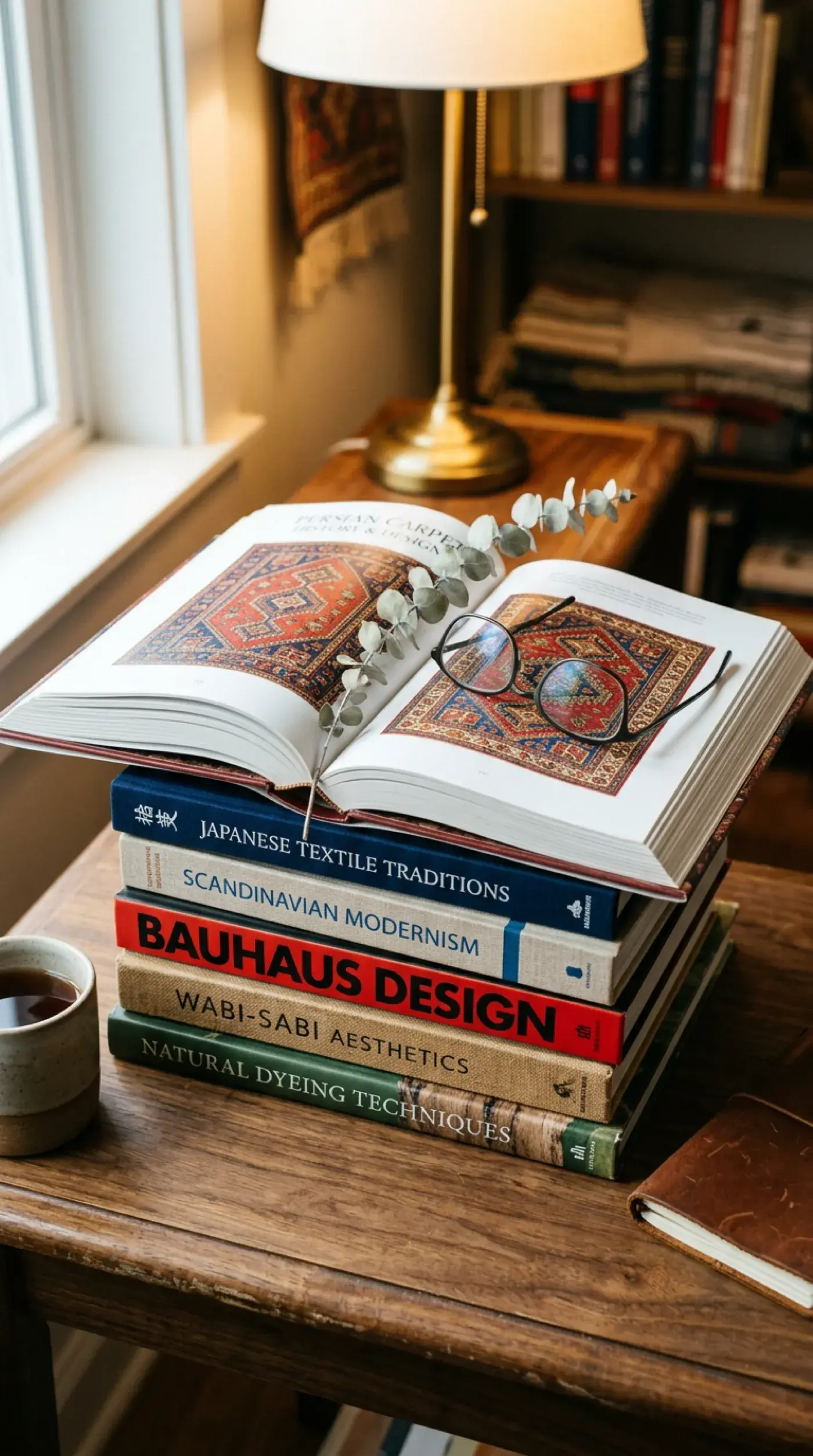 Stack of design and textile reference books