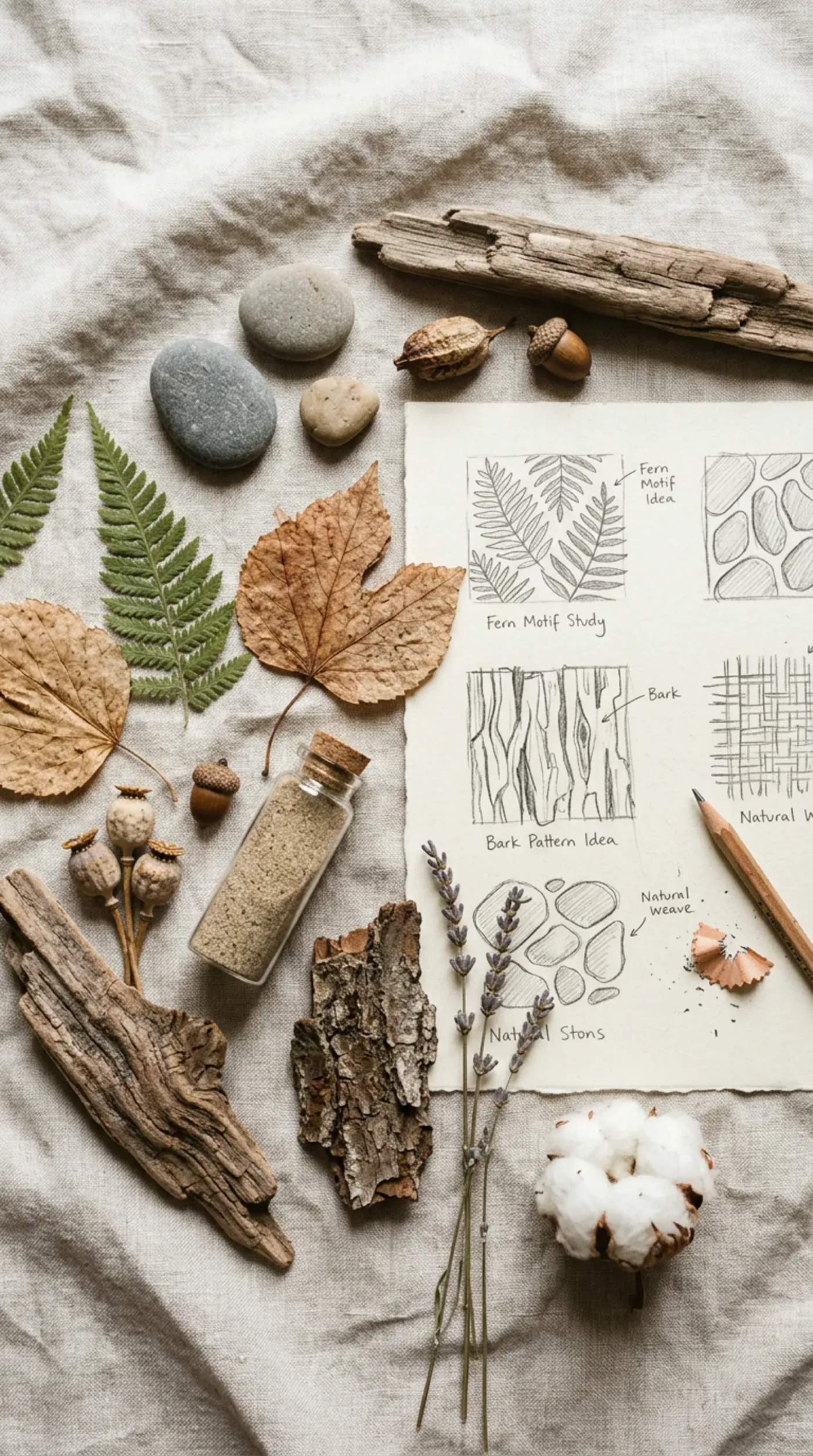 Natural texture samples collected during field research