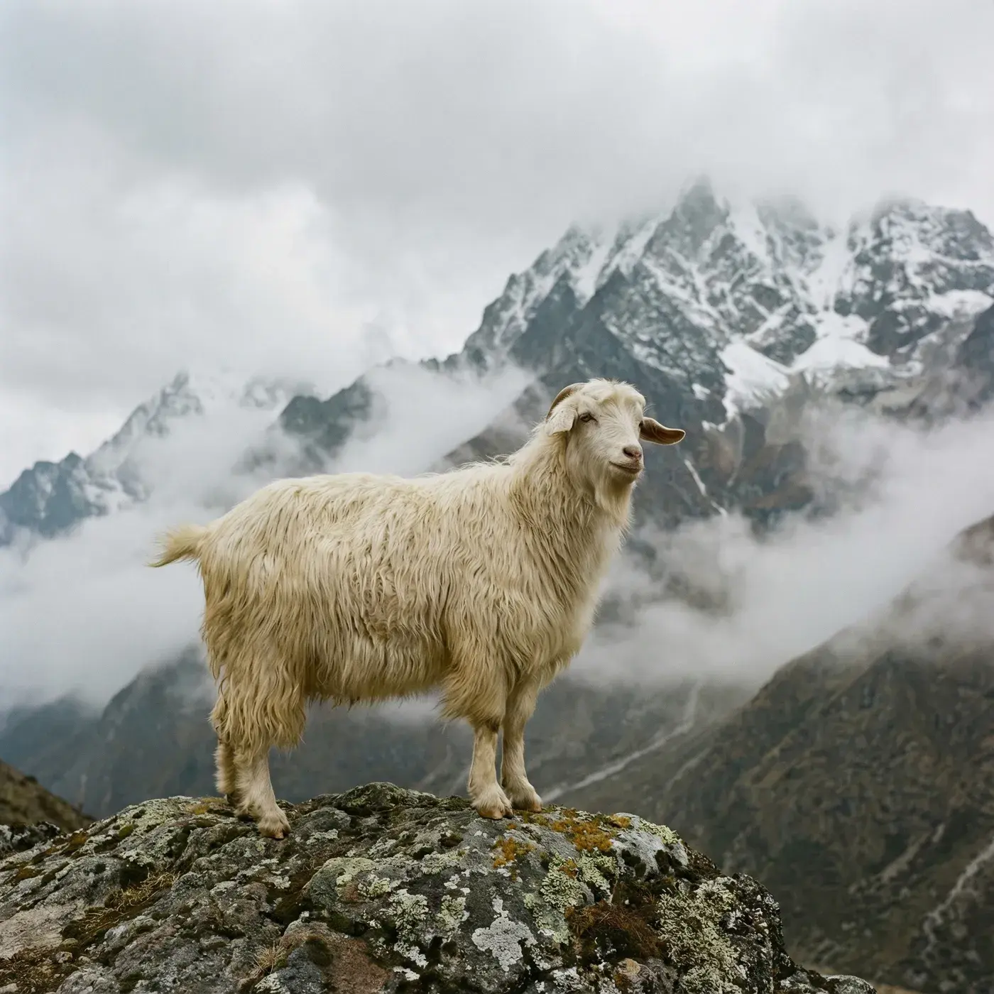Cashmere goat in highland pastures