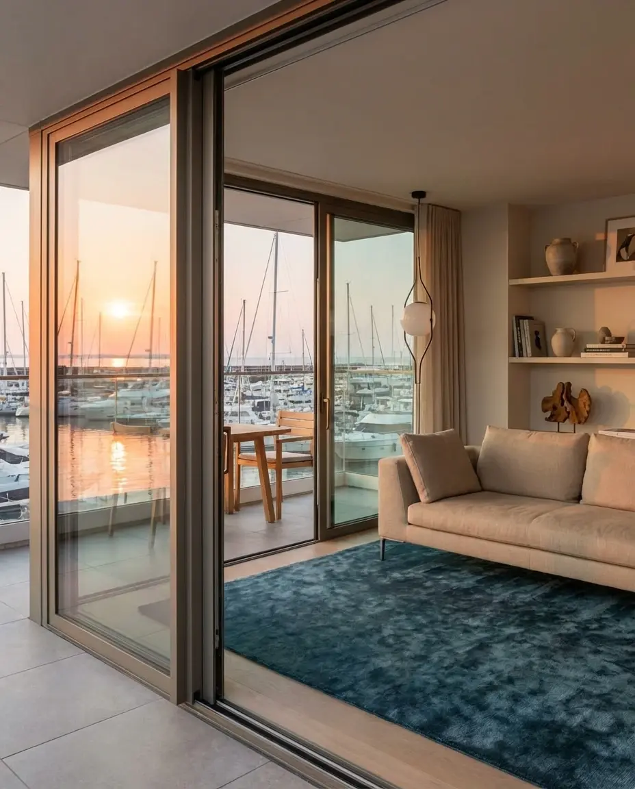 Cashmere Lagoon rug in marina penthouse