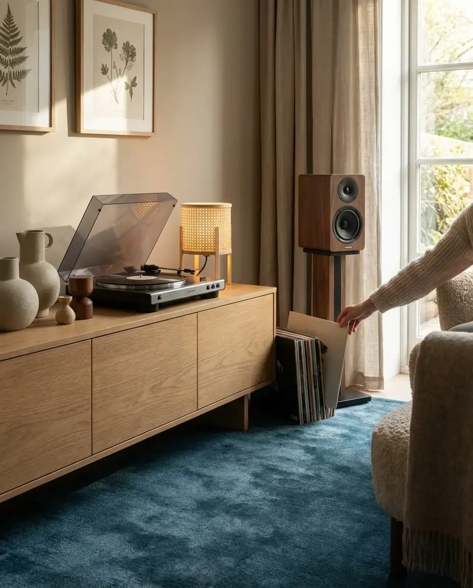 Cashmere Lagoon rug in vinyl corner setting