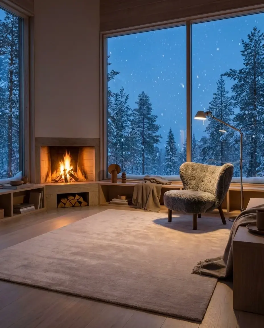 Cashmere Latte rug anchoring a light-filled open-plan living space