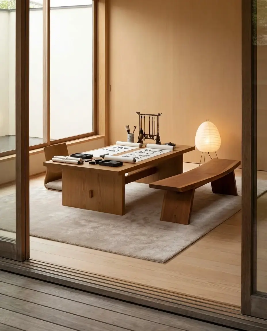 Cashmere Latte rug in calligraphy studio