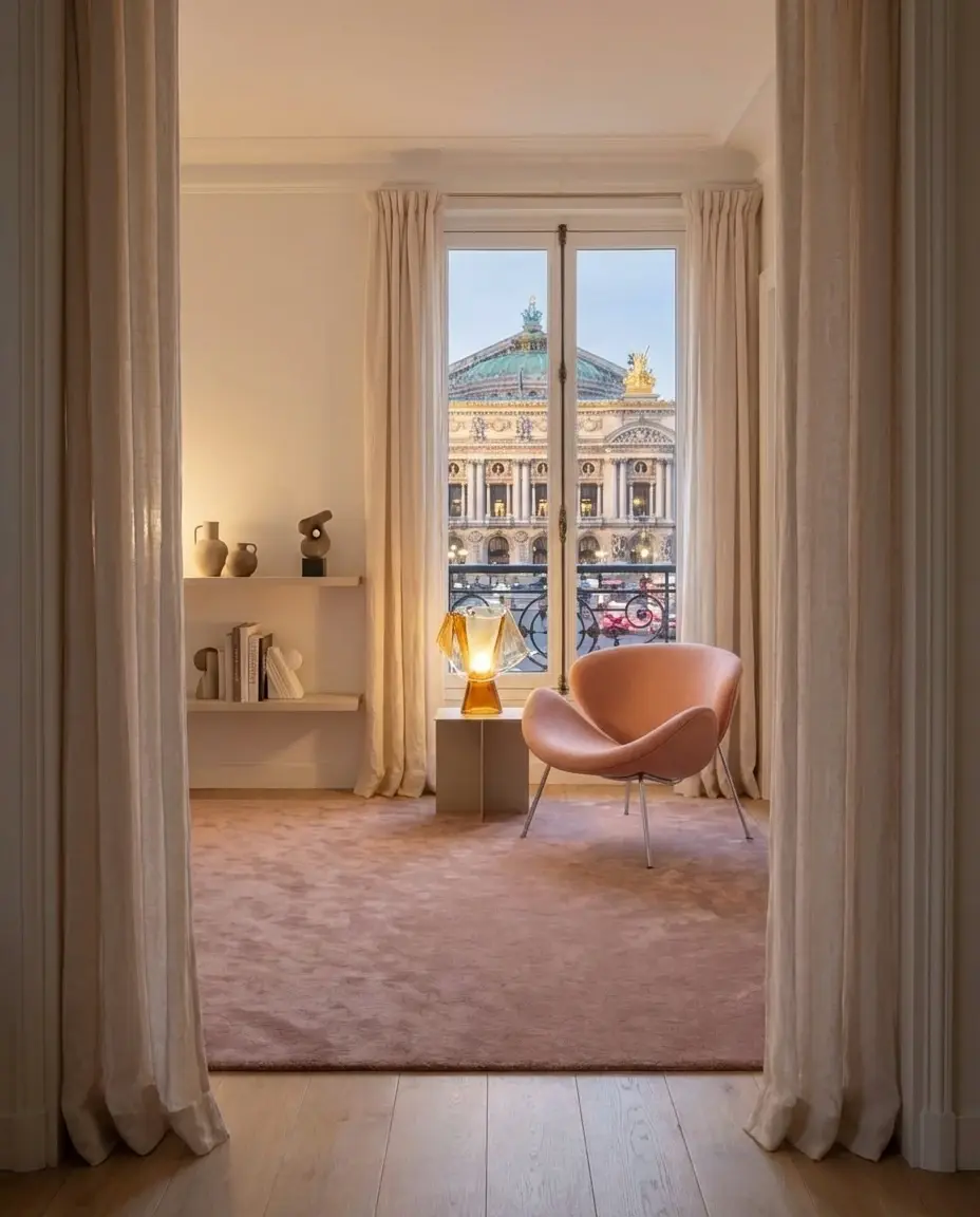 Cashmere Rose rug in opera box suite