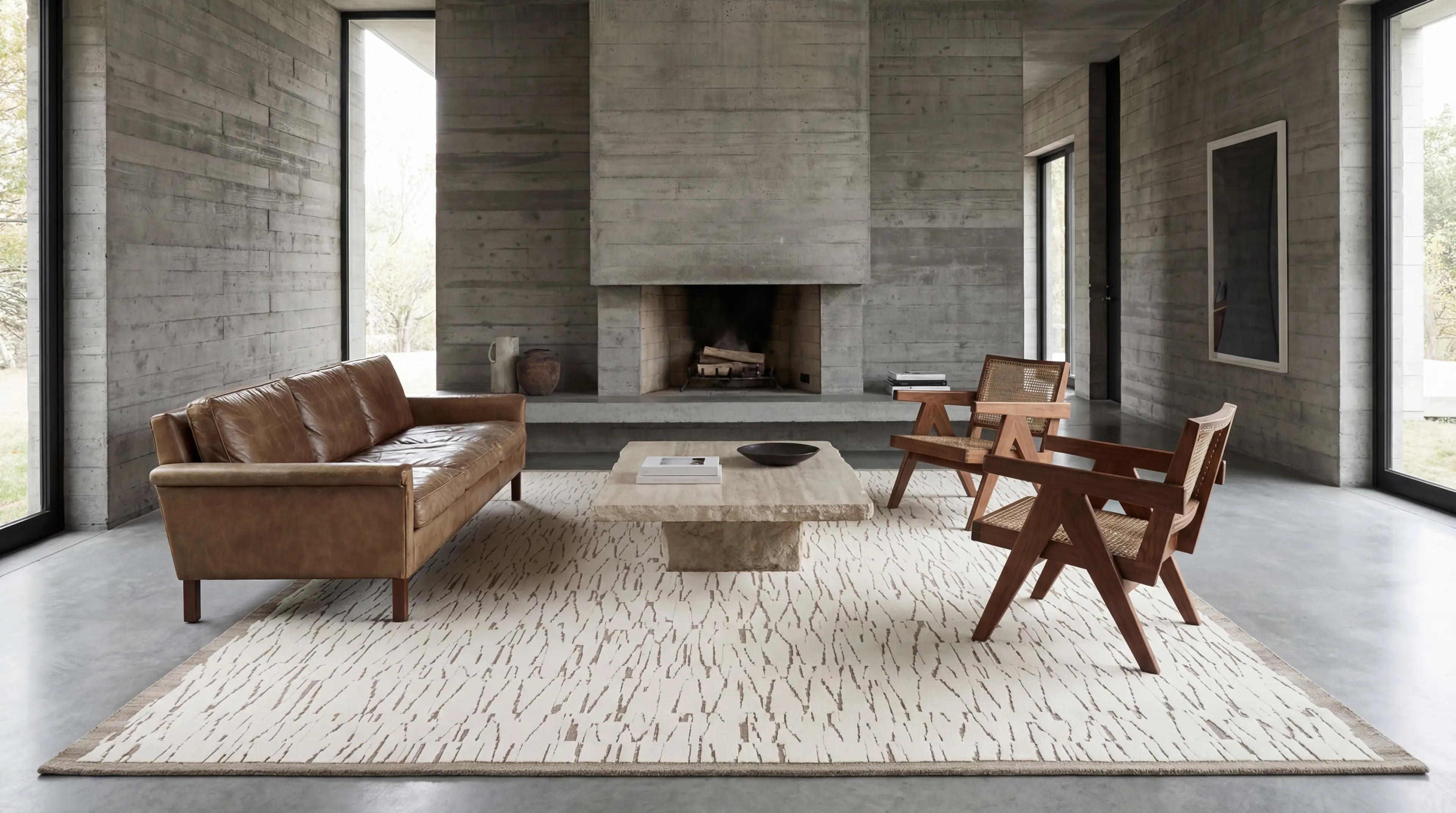 Kapetto Kiri hand-knotted wool rug in a light-filled living room