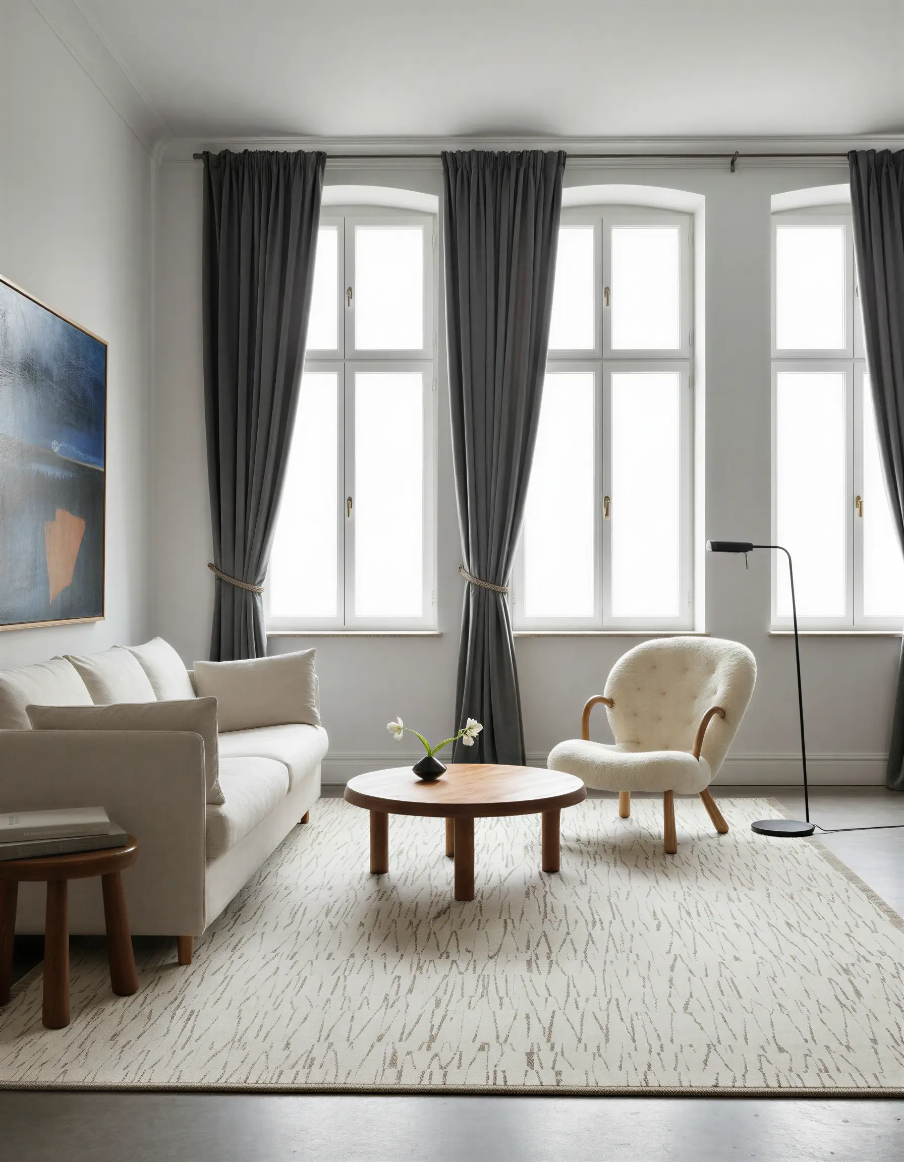 Kiri rug in Scandinavian living room