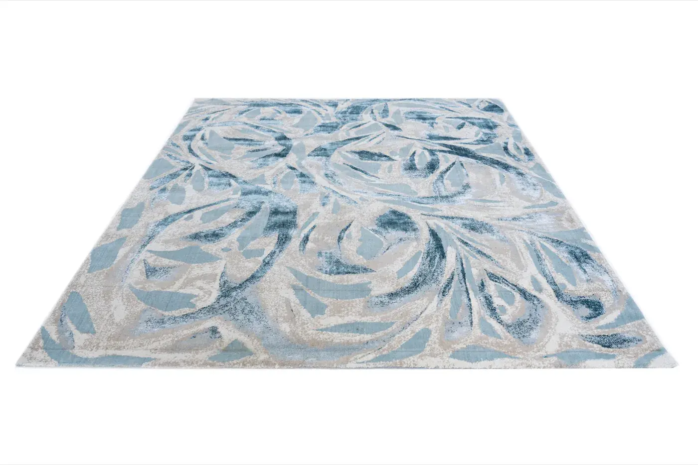 Akane Teal Blue White detail