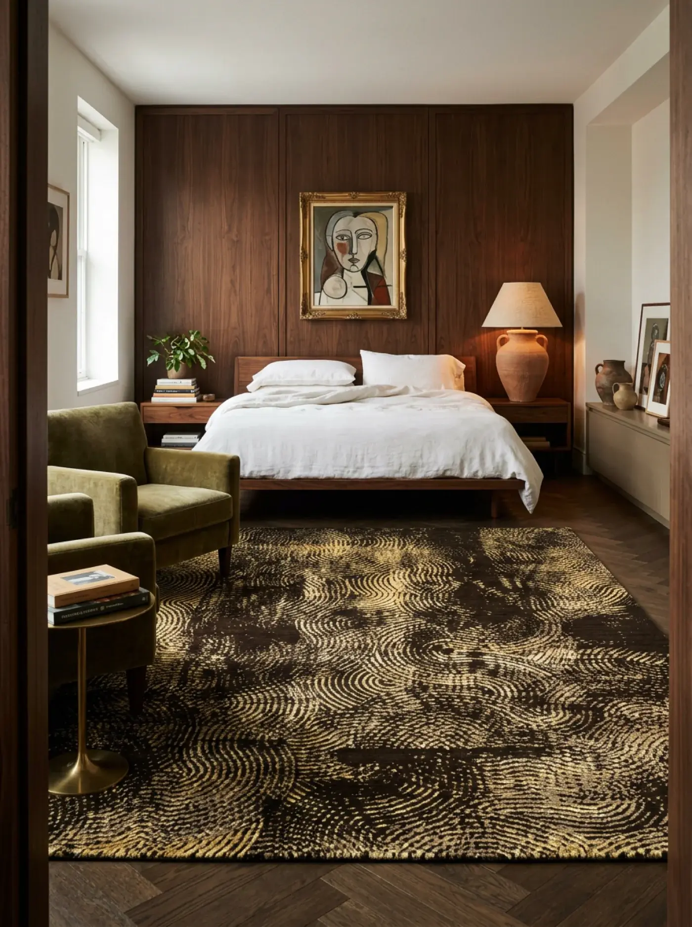 Chiaki Beige Gold in a styled room setting