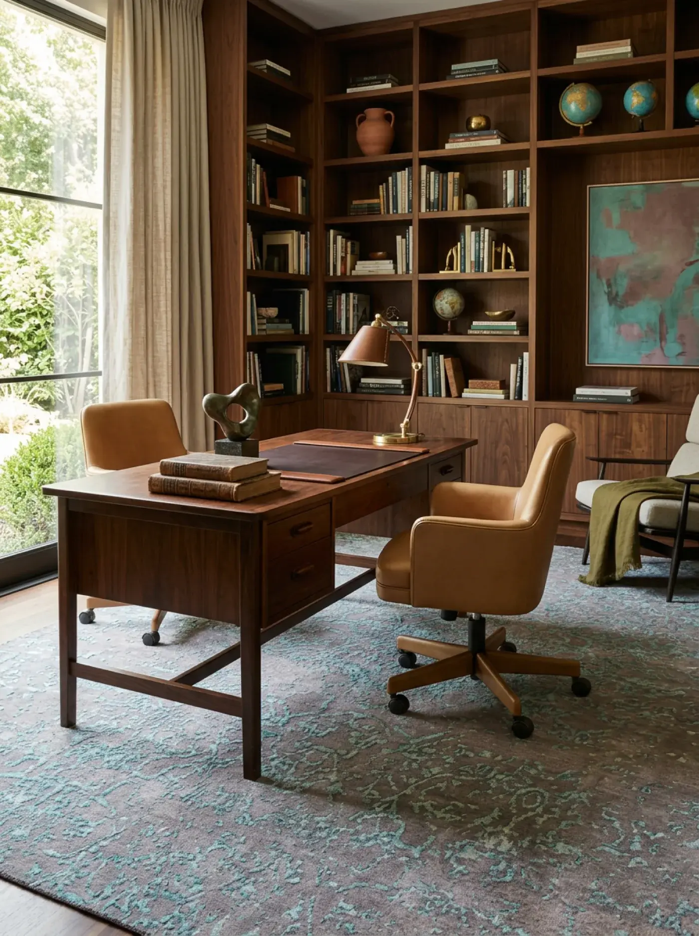 Fuku Silver Blue in a styled room setting