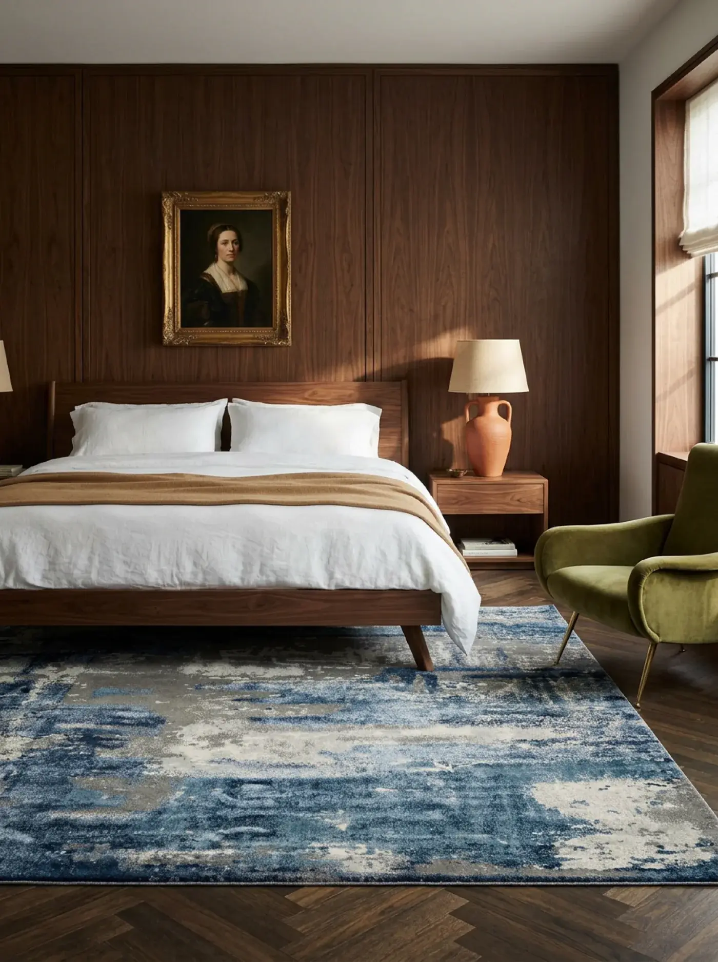 Hayato Blue Multi in a styled room setting