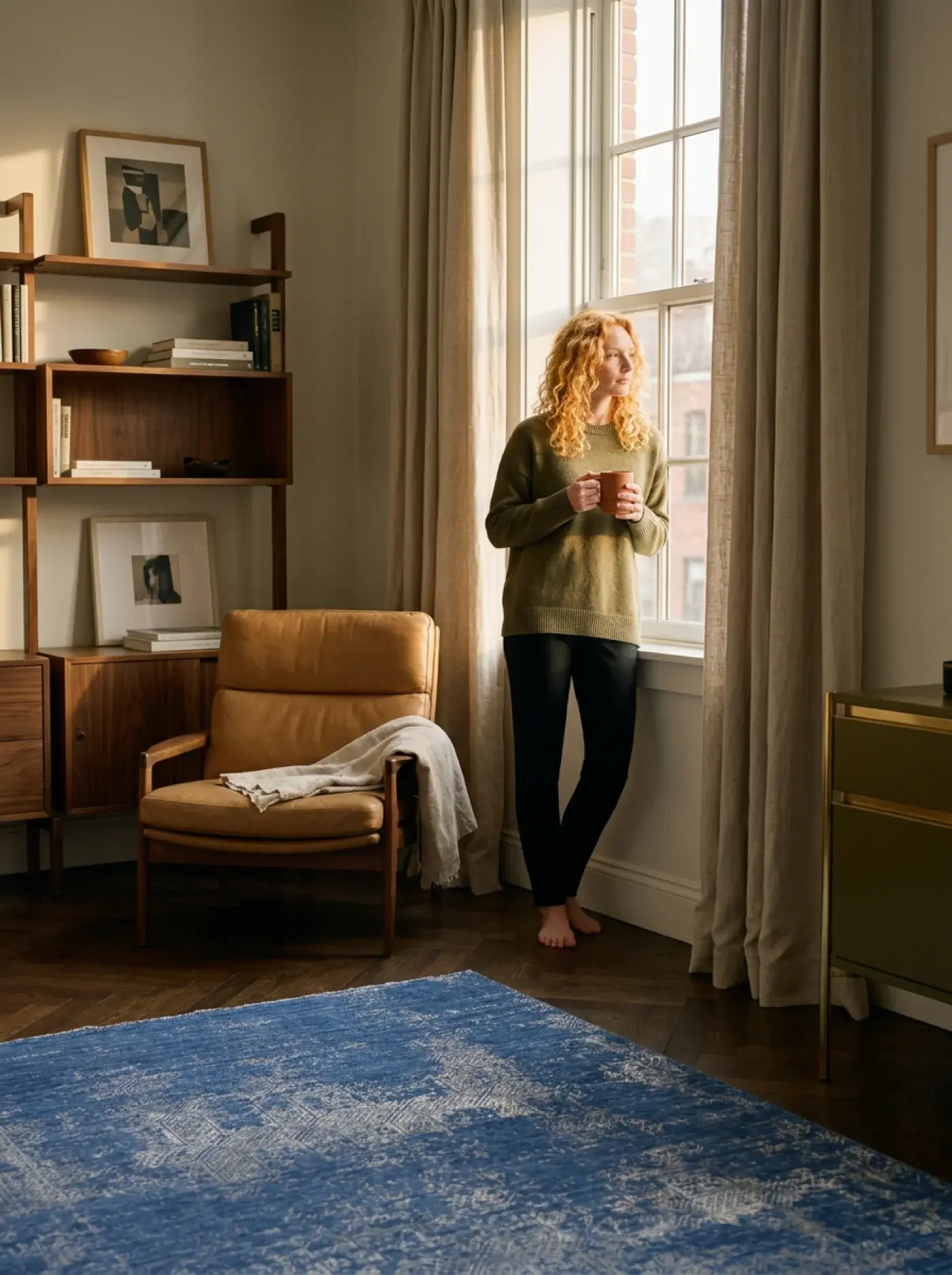 Hisa Blue in a styled room setting