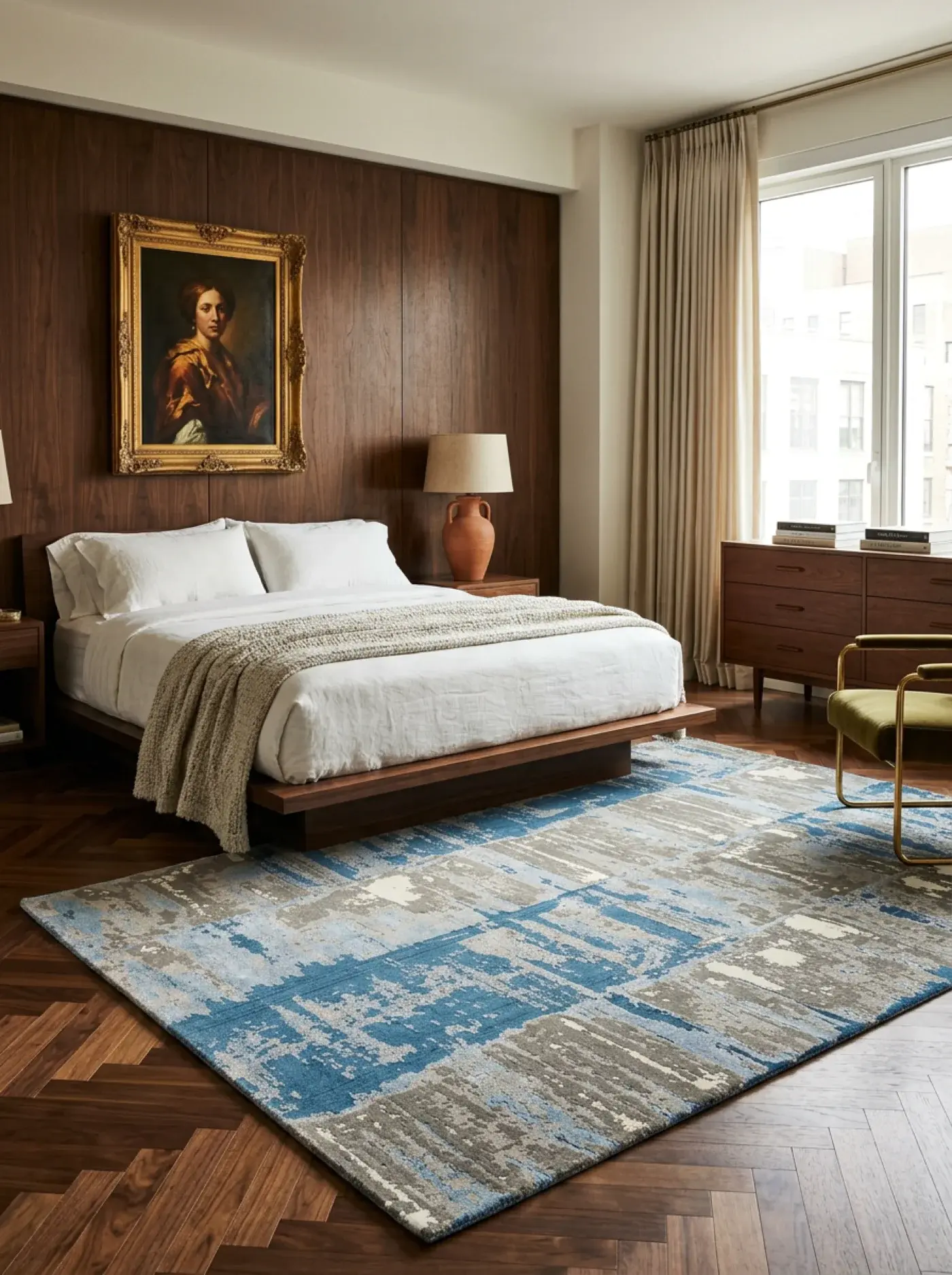 Hitomi Blue Multi 8.. in a styled room setting