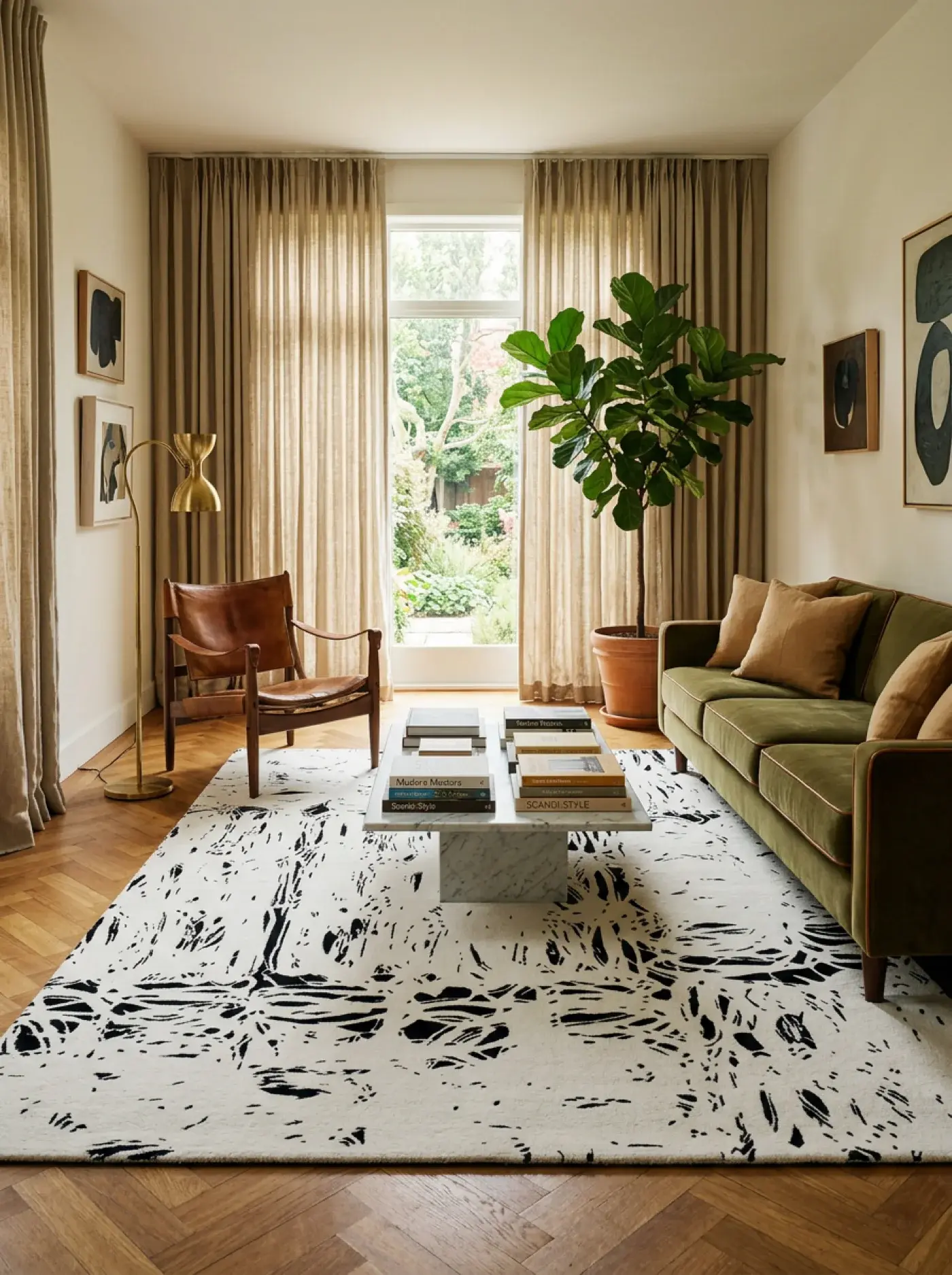 Isamu Black White in a styled room setting