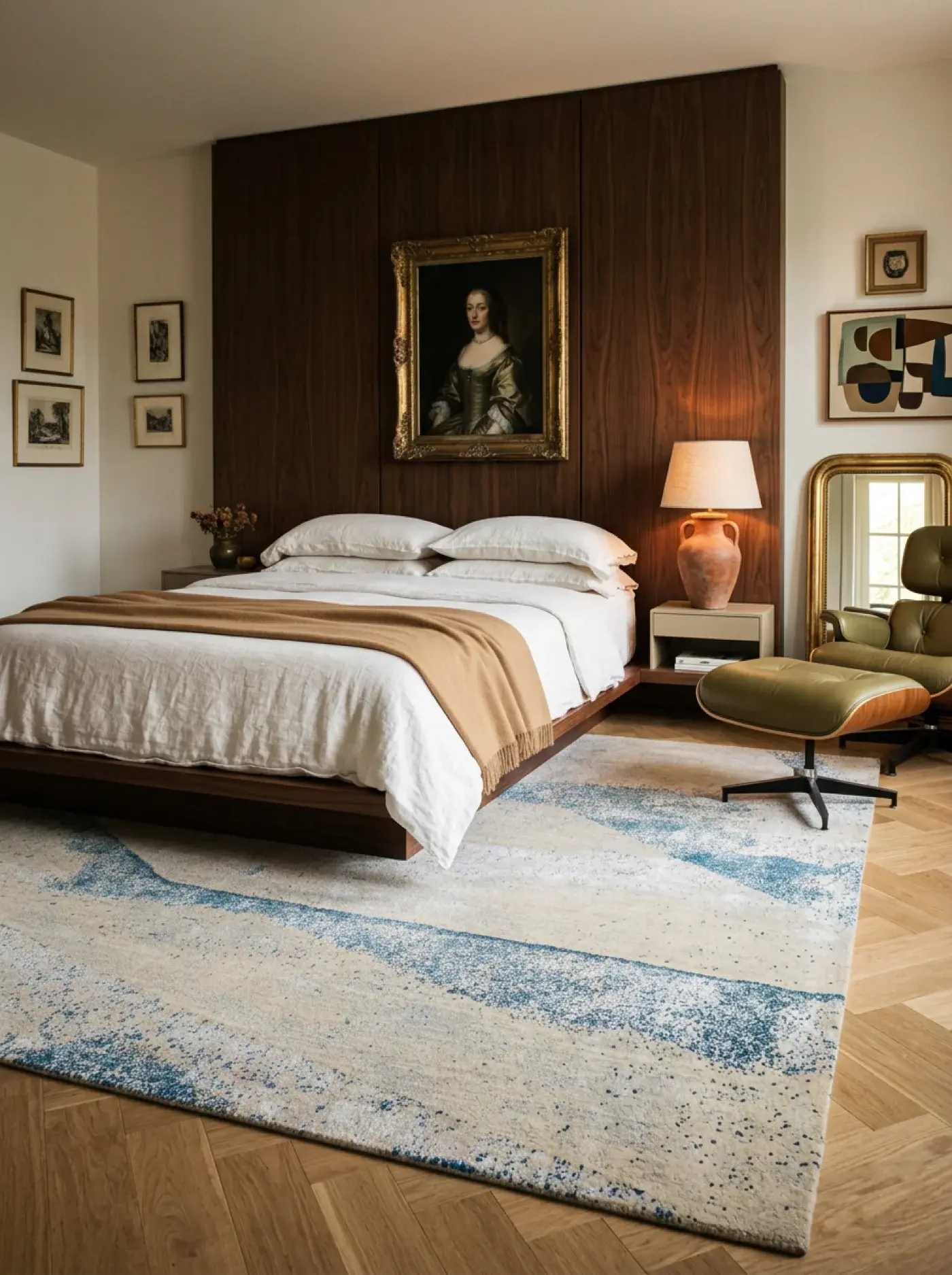 Izumi Beige Lt.blue in a styled room setting