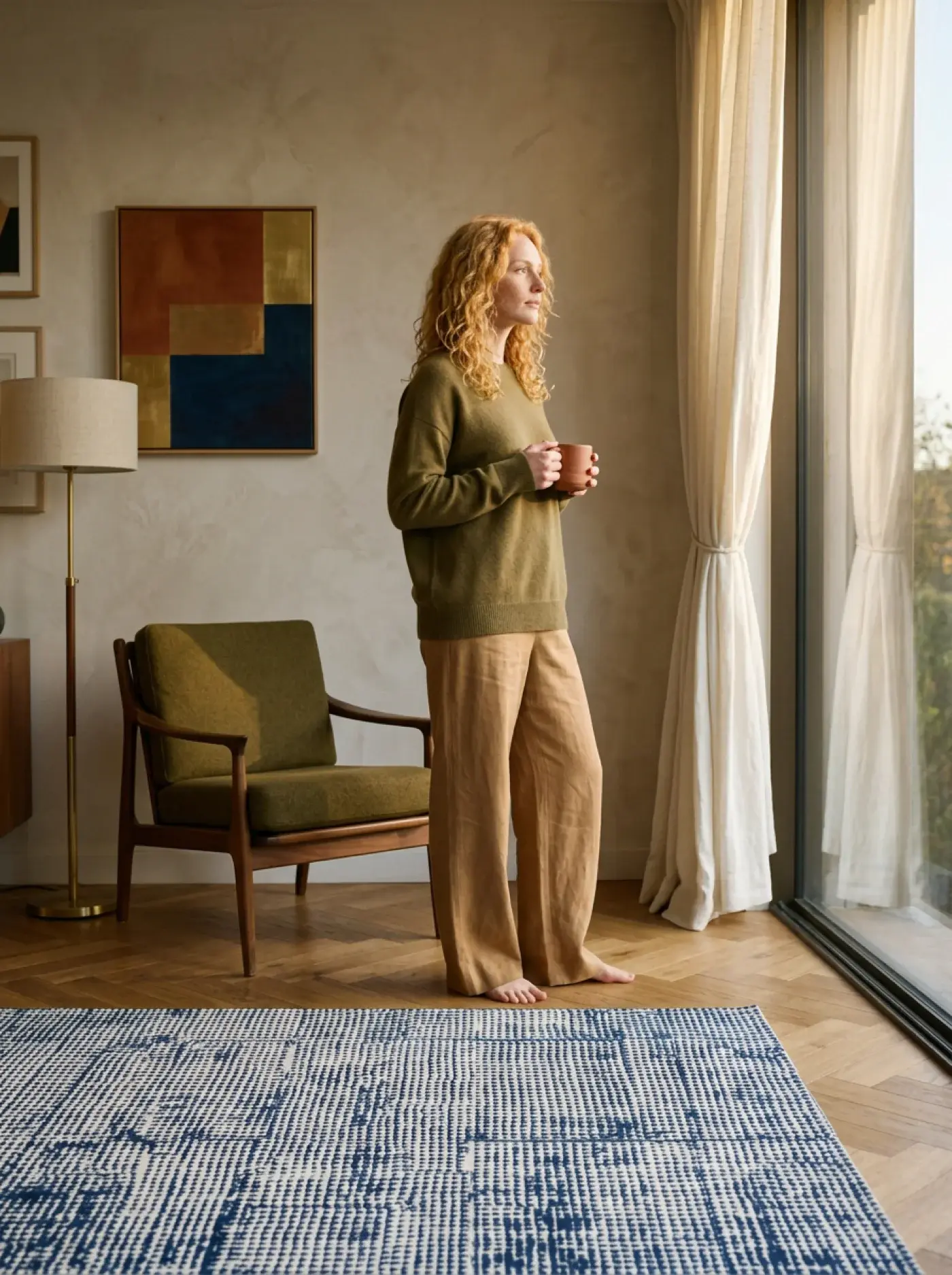 Kenji Blue White in a styled room setting