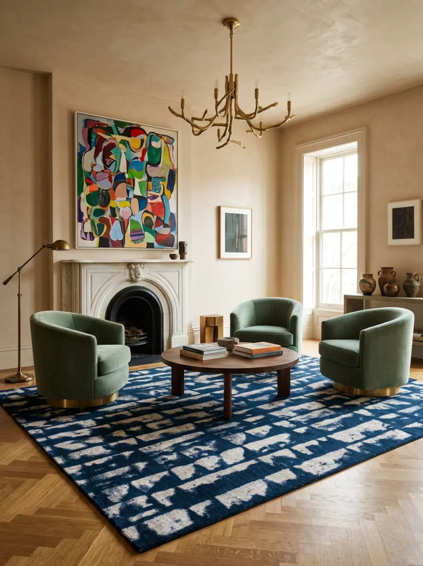 Manami Blue Beige in a styled room setting