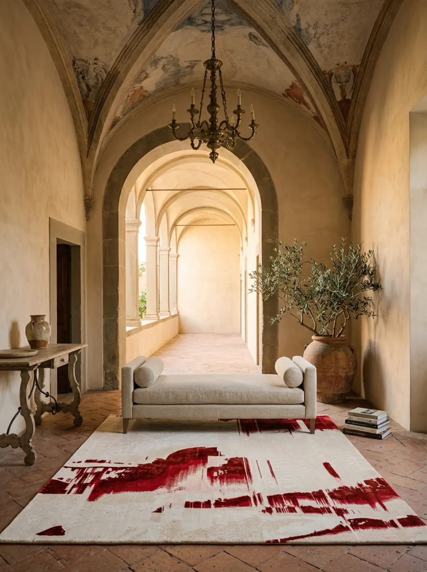 Mariko Rust Beige in a styled room setting