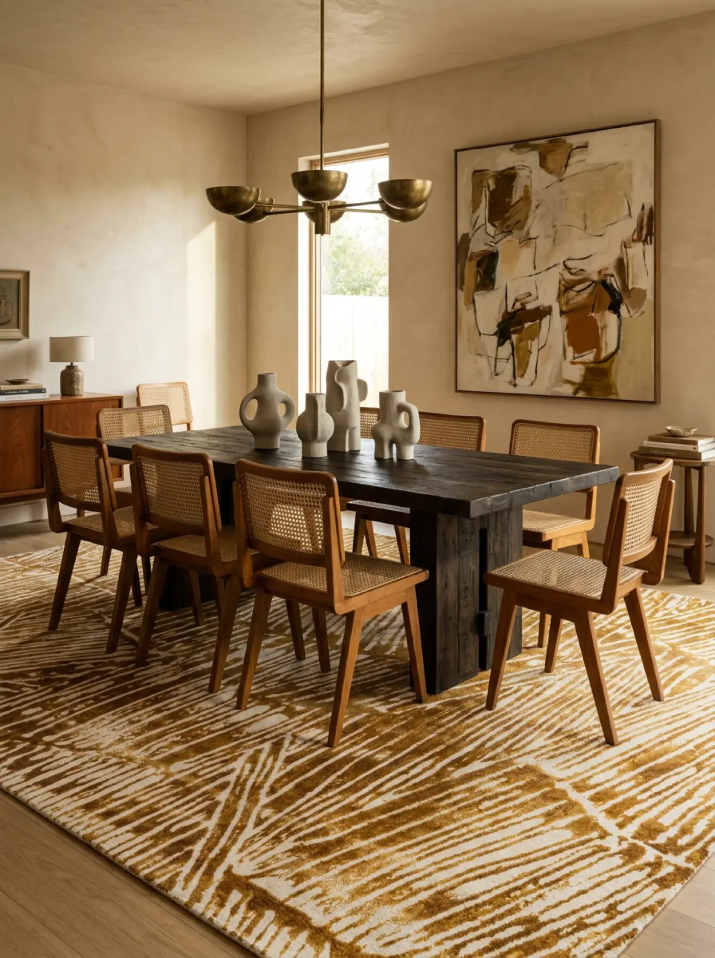 Mikio Gold White in a styled room setting