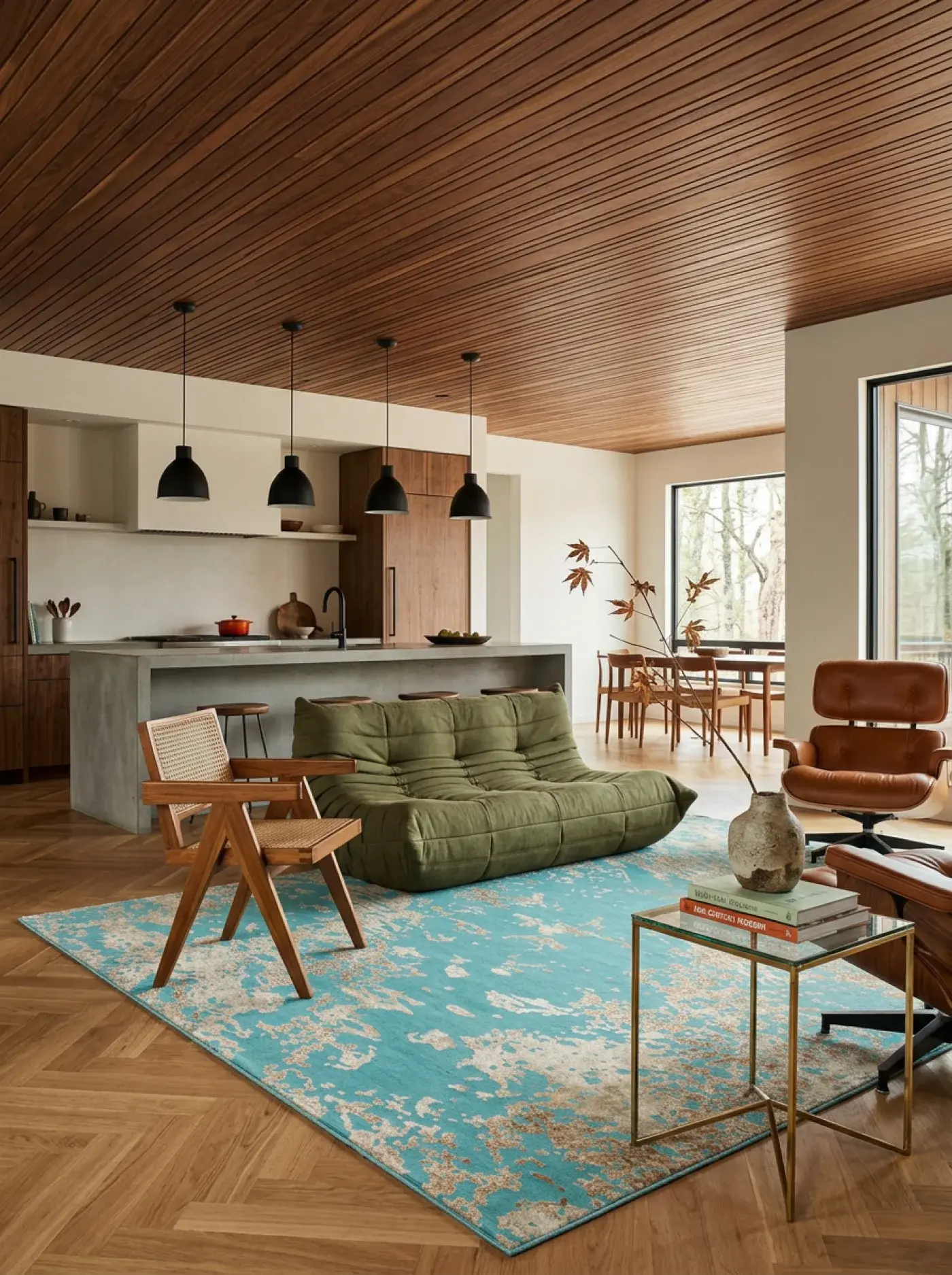 Nene Lt.blue Gold in a styled room setting