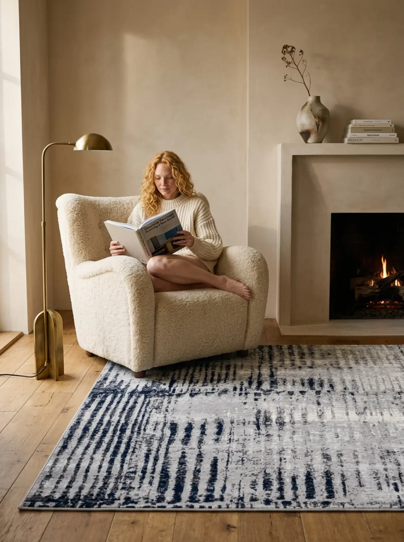 Osamu Navy Silver in a styled room setting