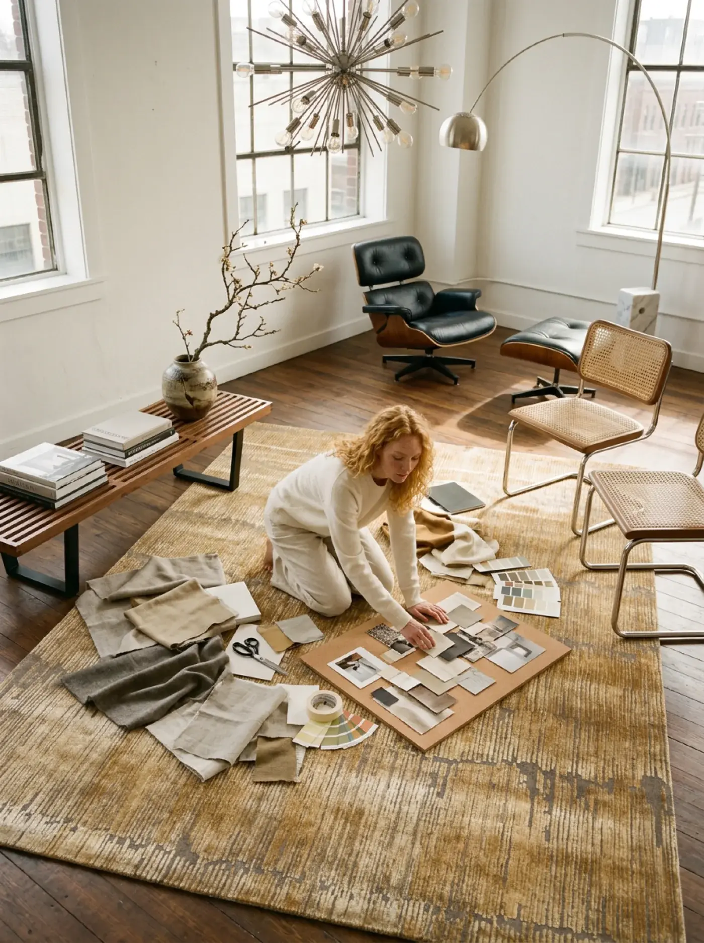 Reiko Brown Grey in a styled room setting