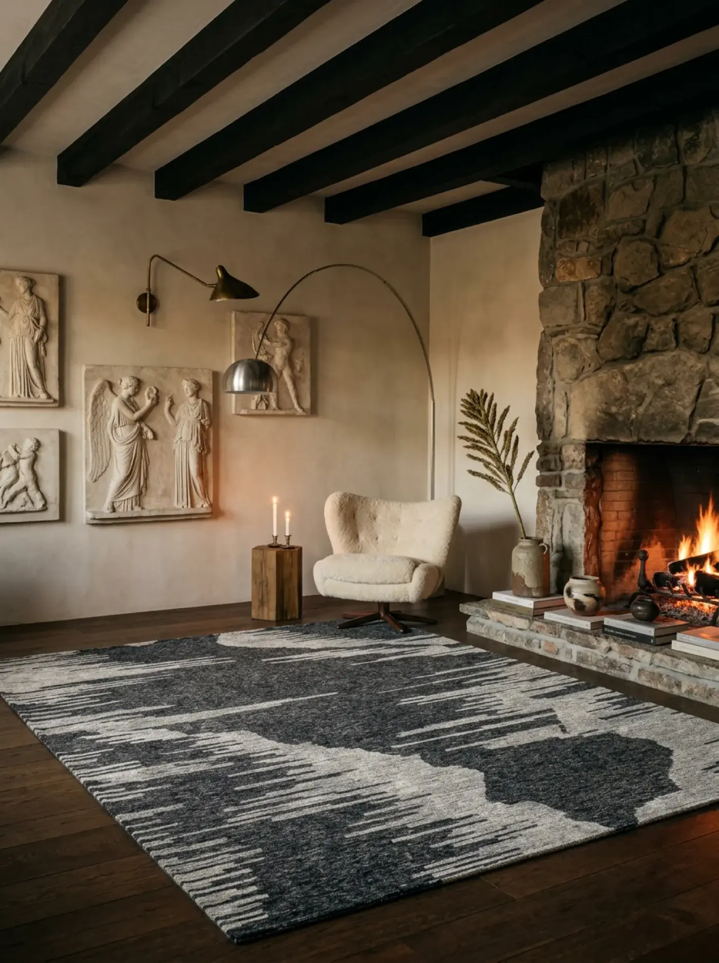 Rika Black White in a styled room setting