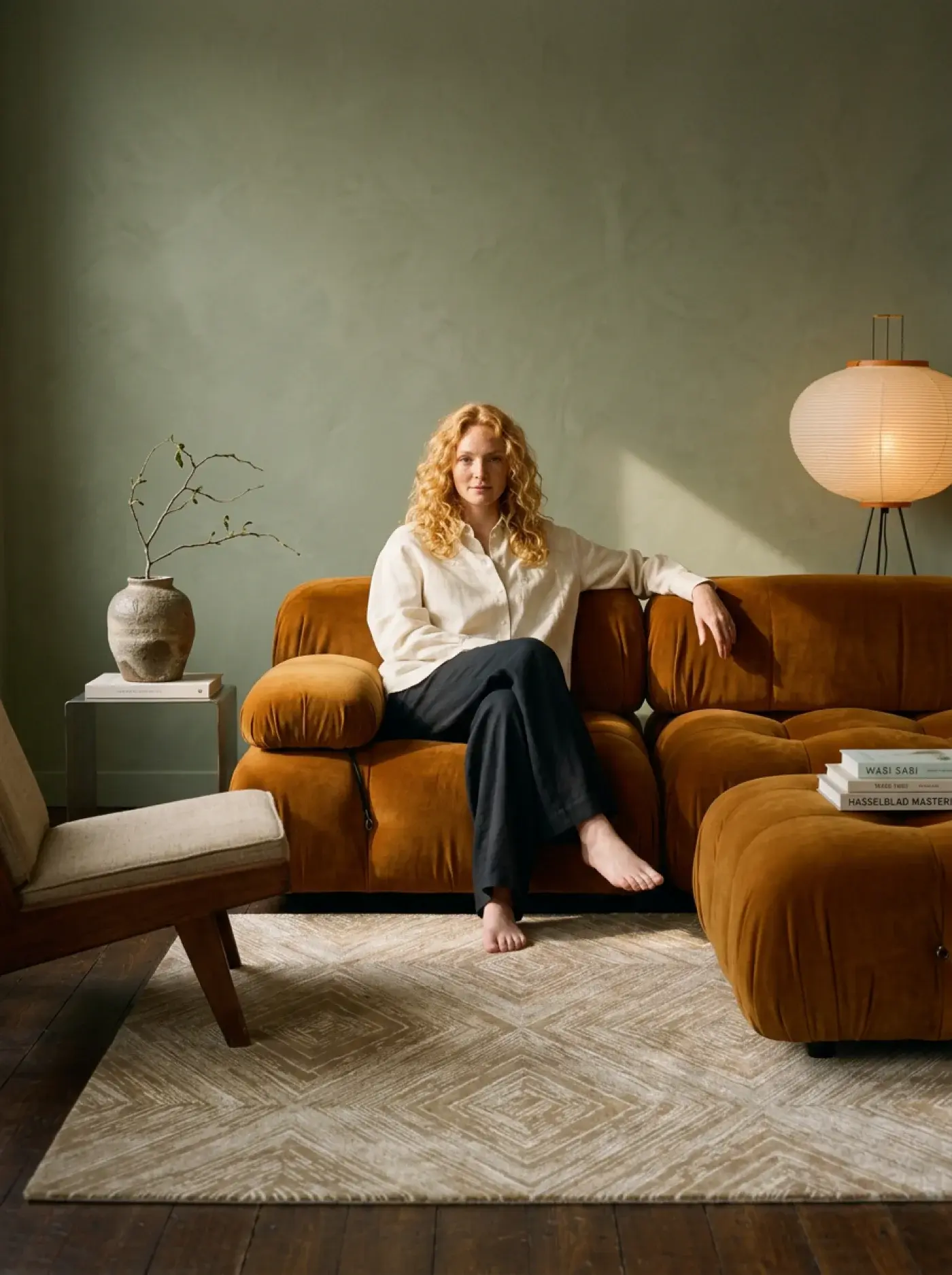 Rio Brown Beige White in a styled room setting