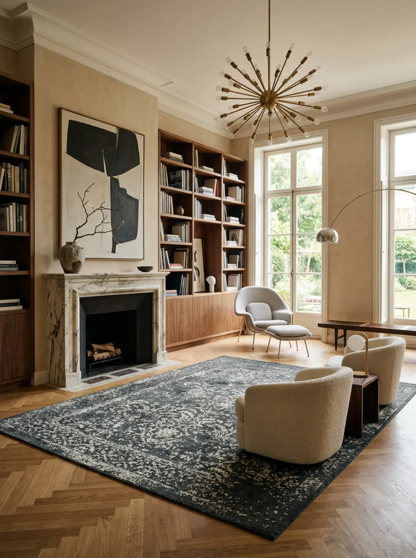 Rumi Grey Charcoal White in a styled room setting