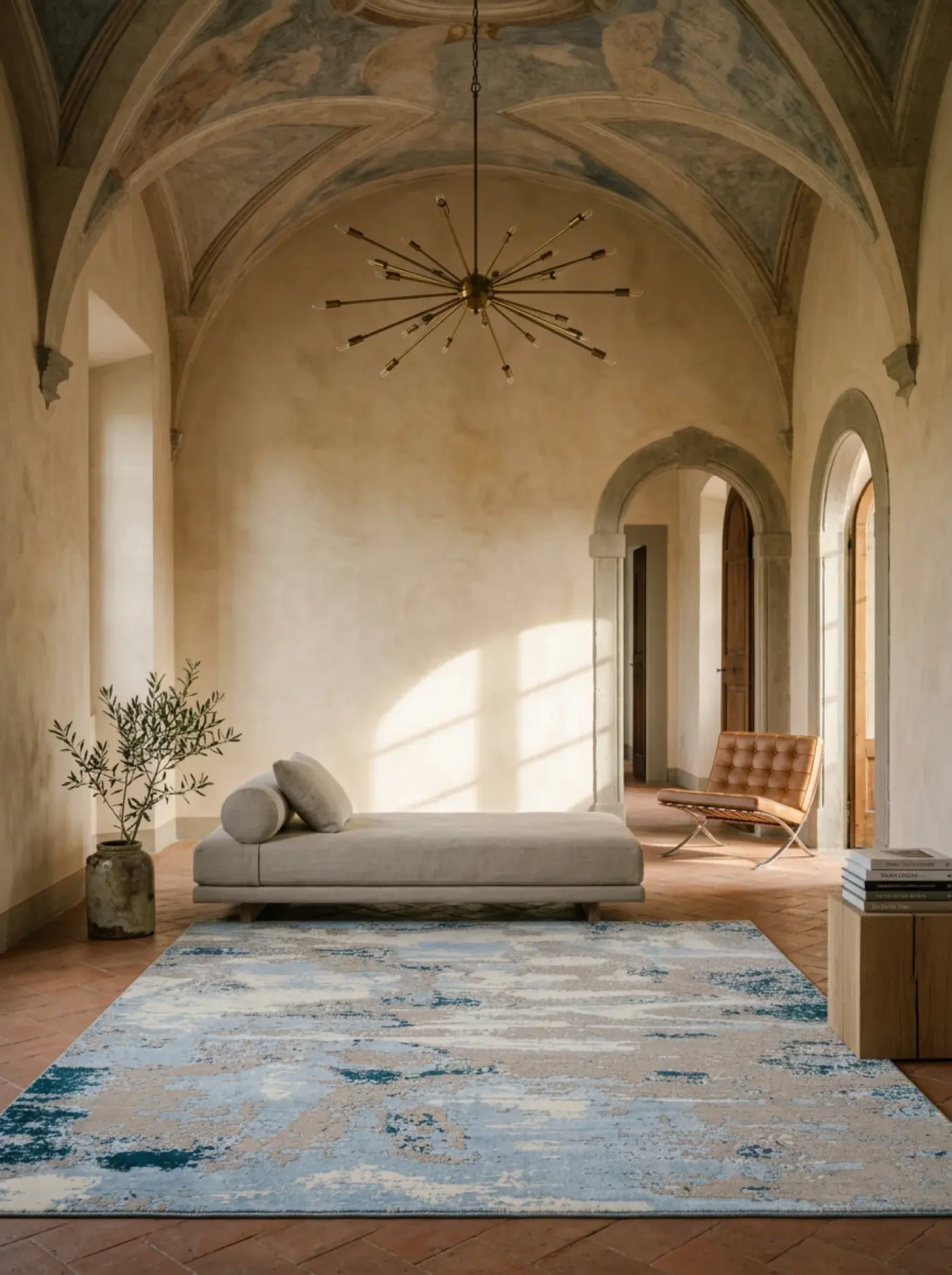 Taku Blue Beige in a styled room setting