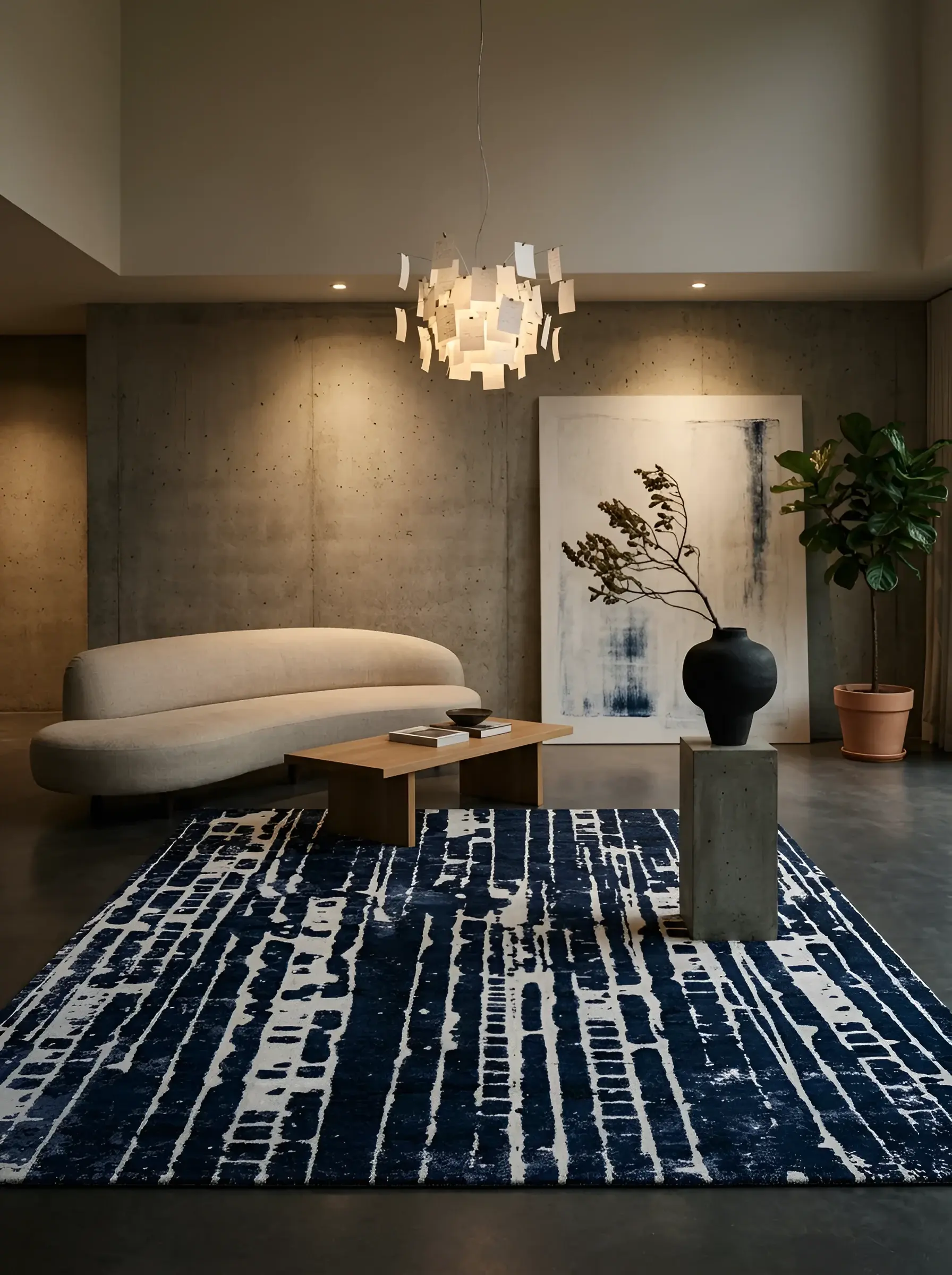 Taro Blue White in a styled room setting