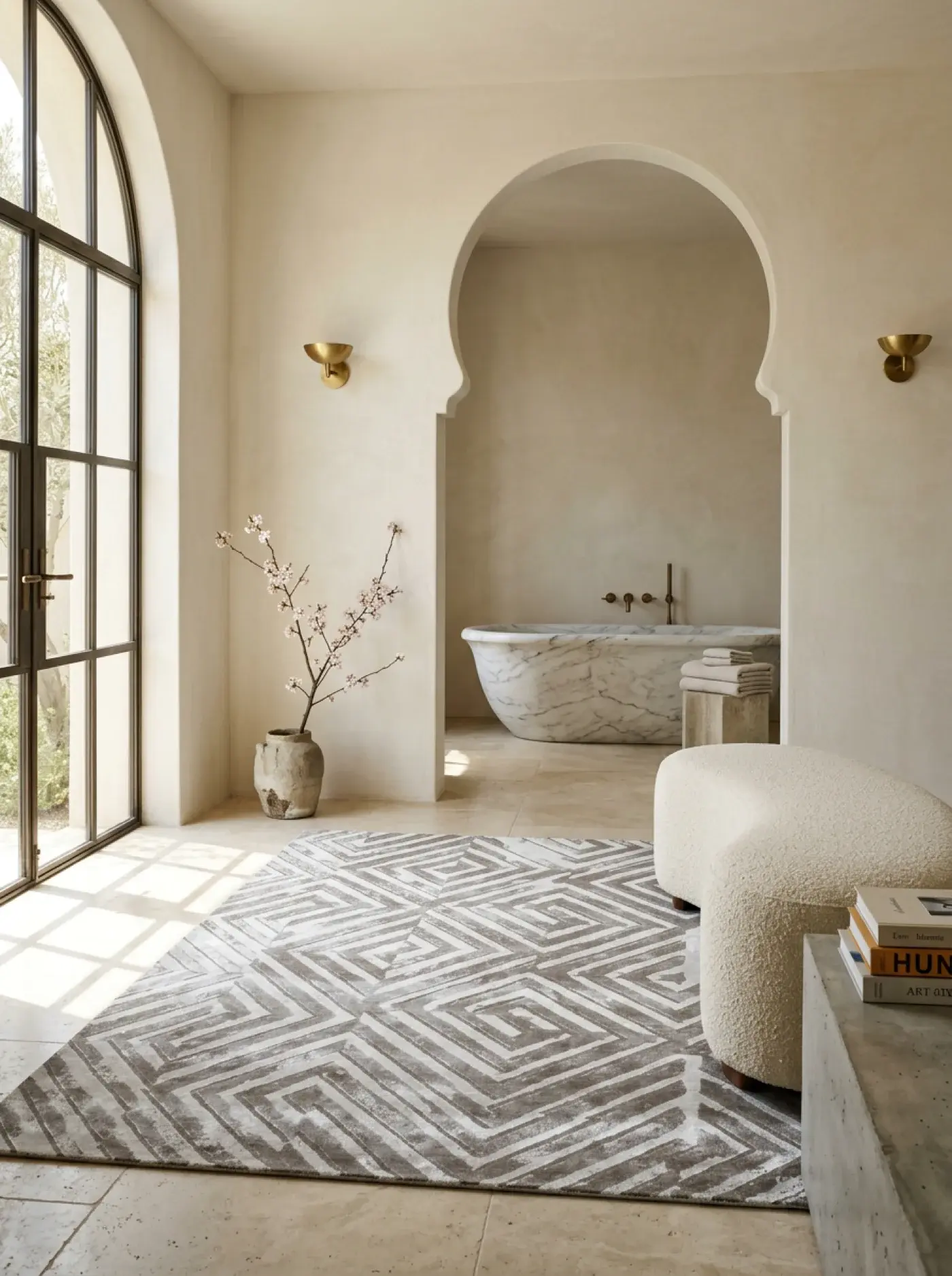 Yuzu Brown Beige in a styled room setting