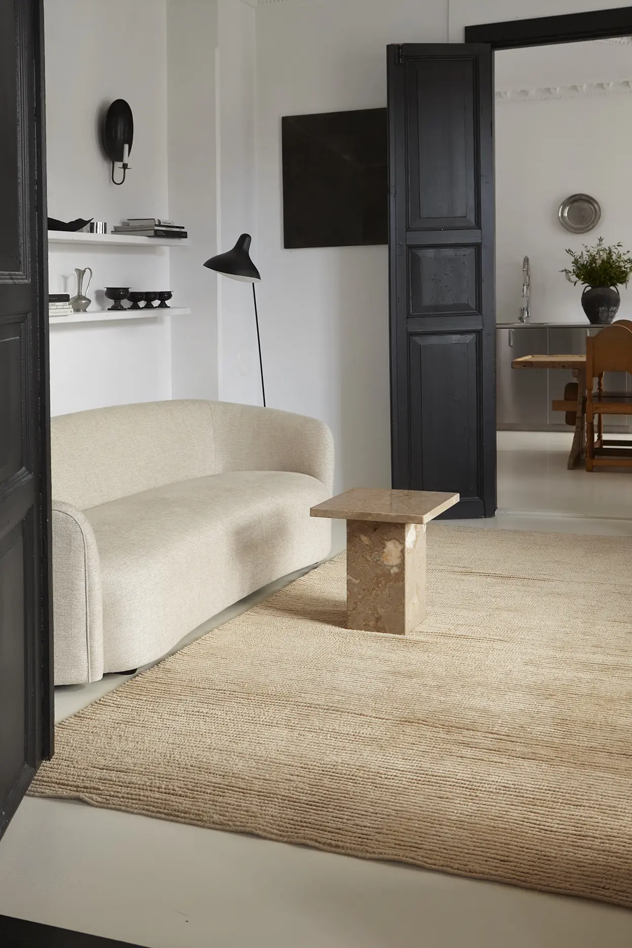 Nami wool rug in caramel showing natural pile depth and warm tonal variation